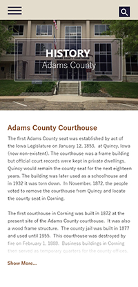Adams County History page mobile thumbnail