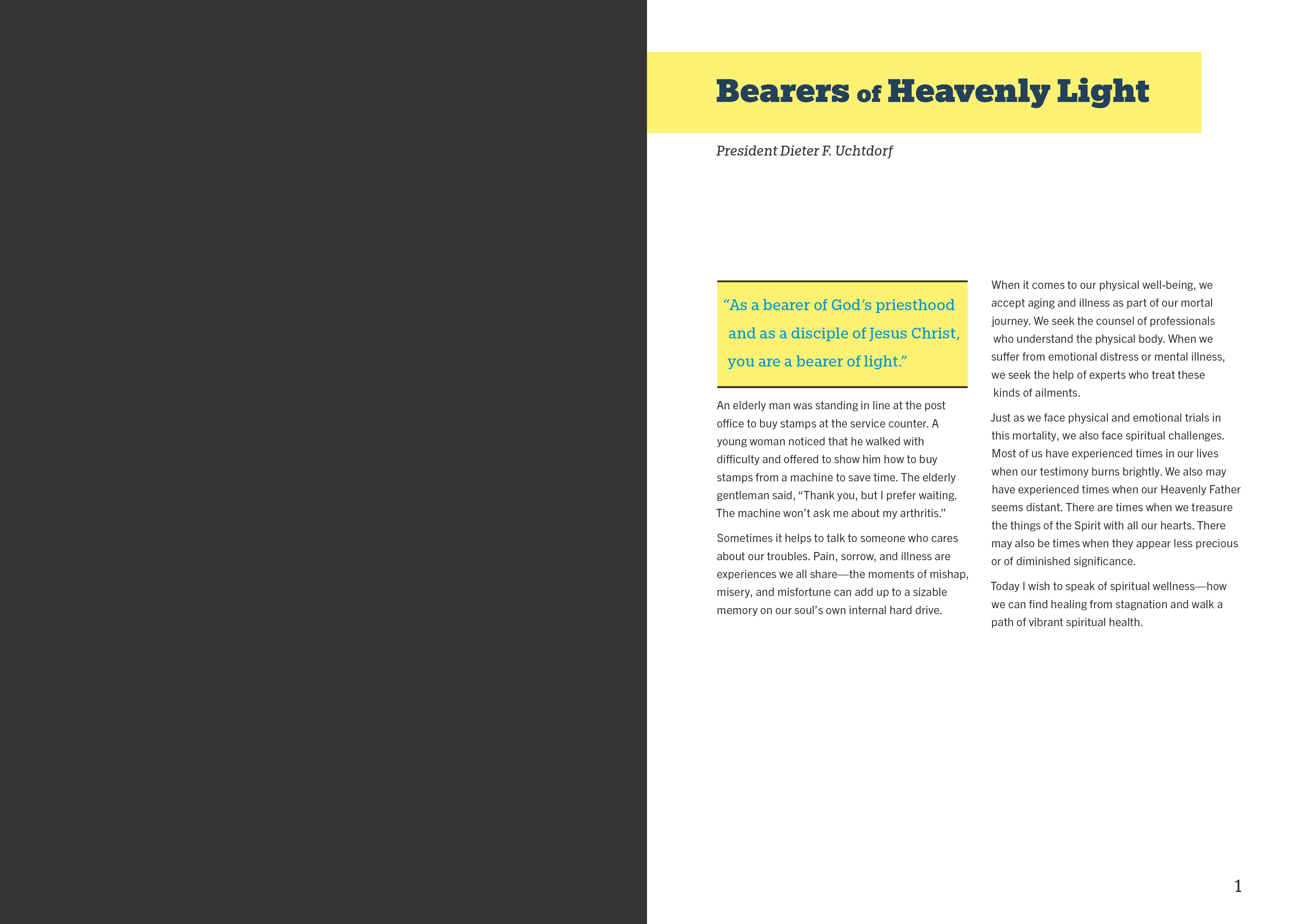 First page spread of gift booklet