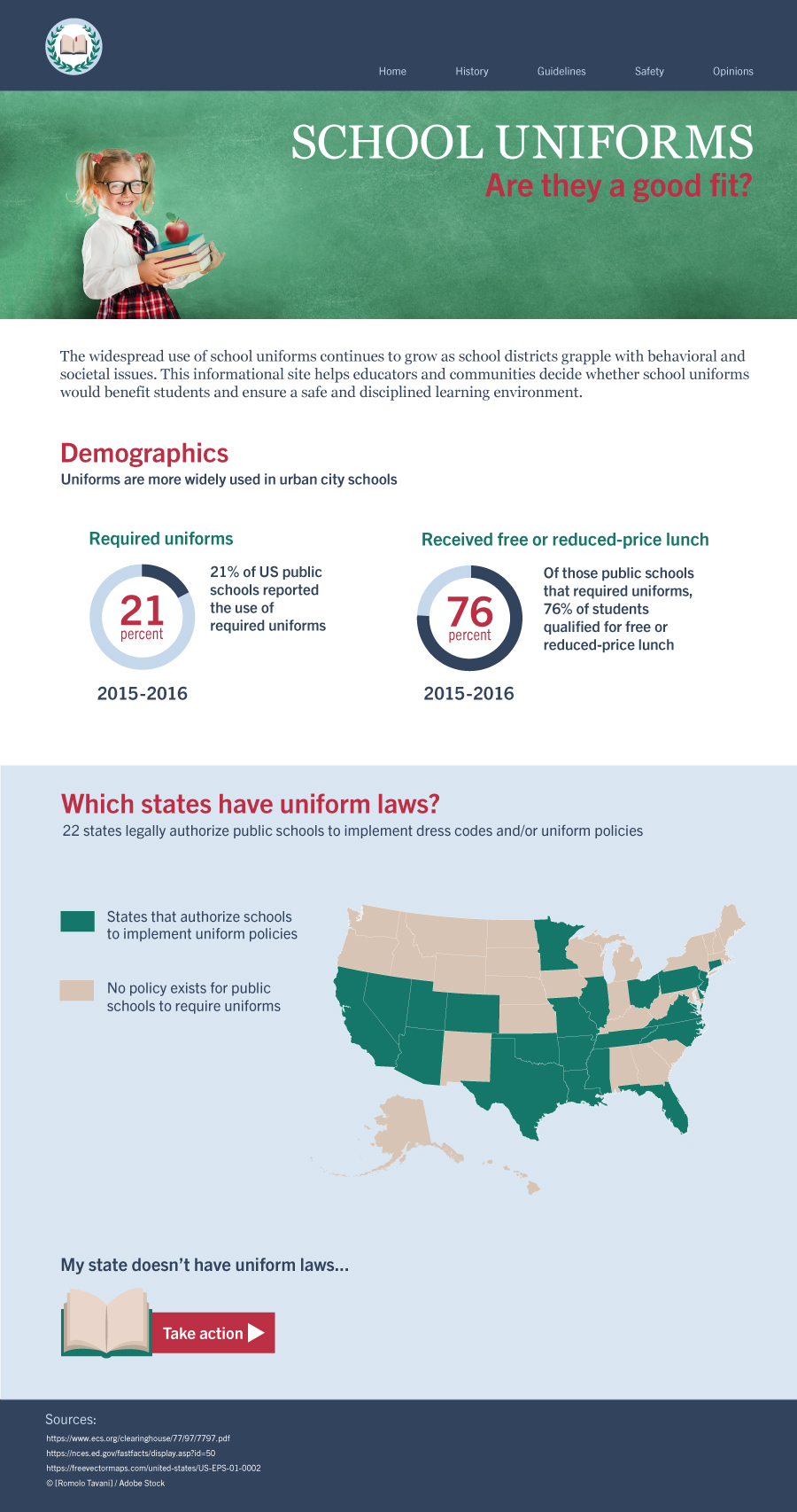 Home Page for School Uniforms Website