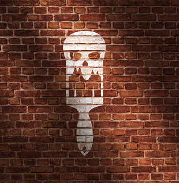 Skull Painting Logo Mockup