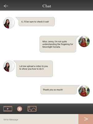Profession App chat screen for tablet