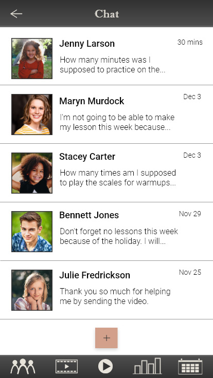 Profession App chat screen for mobile