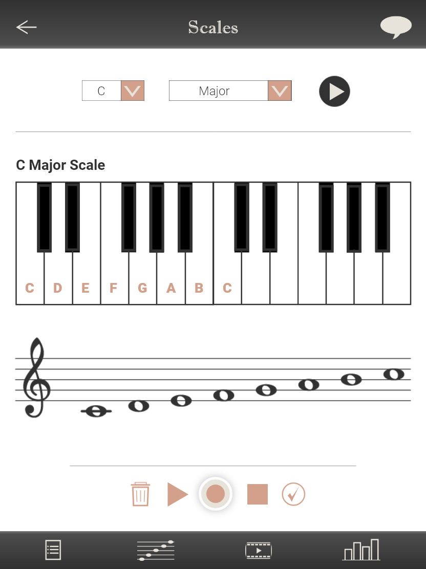 Professional App scales screen for tablet
