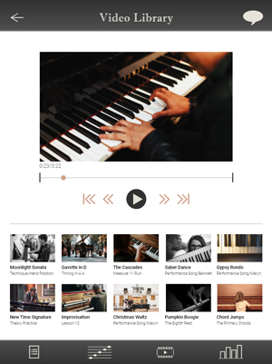 Professional App video screen for tablet